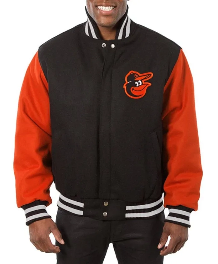 Baltimore Orioles Varsity Black and Orange Wool Jacket Baltimore Orioles Varsity Black and Orange Wool Jacket product image