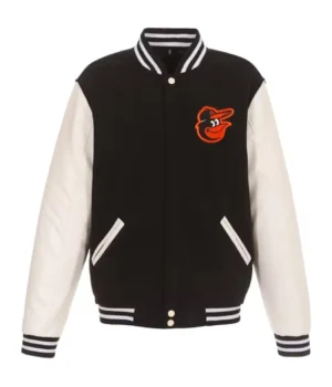 Baltimore Orioles Varsity White and Black Jacket product image