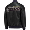 Baltimore Ravens Black Leather Bomber Jacket Baltimore Ravens Black Leather Bomber Jacket product image