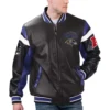 Baltimore Ravens Black Varsity Full-Zip Leather Jacket product image