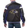 Baltimore Ravens Black Varsity Full-Zip Leather Jacket product image