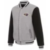 Baltimore Ravens Black and Gray Varsity Wool Jacket product image
