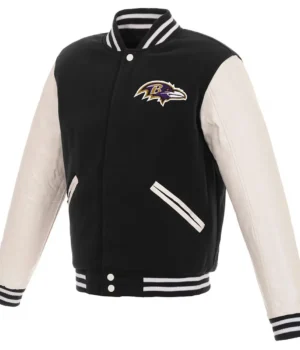 Baltimore Ravens Black and White Varsity Jacket product image
