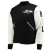 Baltimore Ravens Logo Black and White Varsity Jacket product image