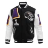 Baltimore Ravens Mashup Black and White Varsity Jacket product image