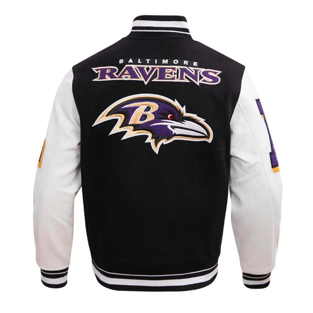 Baltimore Ravens Mashup Black and White Varsity Jacket Baltimore Ravens Mashup Black and White Varsity Jacket product image