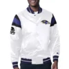 Baltimore Ravens Midweight White Satin Jacket product image