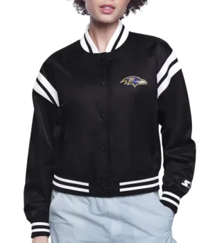 Baltimore Ravens Printed Logo Varsity Satin Jacket product image