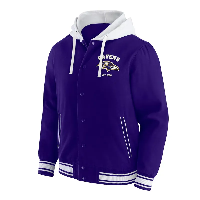 Baltimore Ravens Purple Cotton Hooded Jacket Baltimore Ravens Purple Cotton Hooded Jacket product image