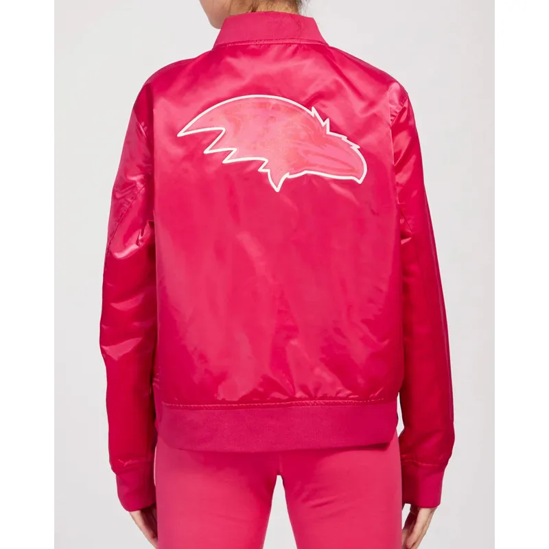 Baltimore Ravens Triple Pink Satin Jacket Baltimore Ravens Triple Pink Satin Jacket product image