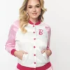 Barbie X Unique Vintage Varsity Pink Jacket product image