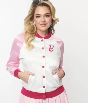 Barbie X Unique Vintage Varsity Pink Jacket product image