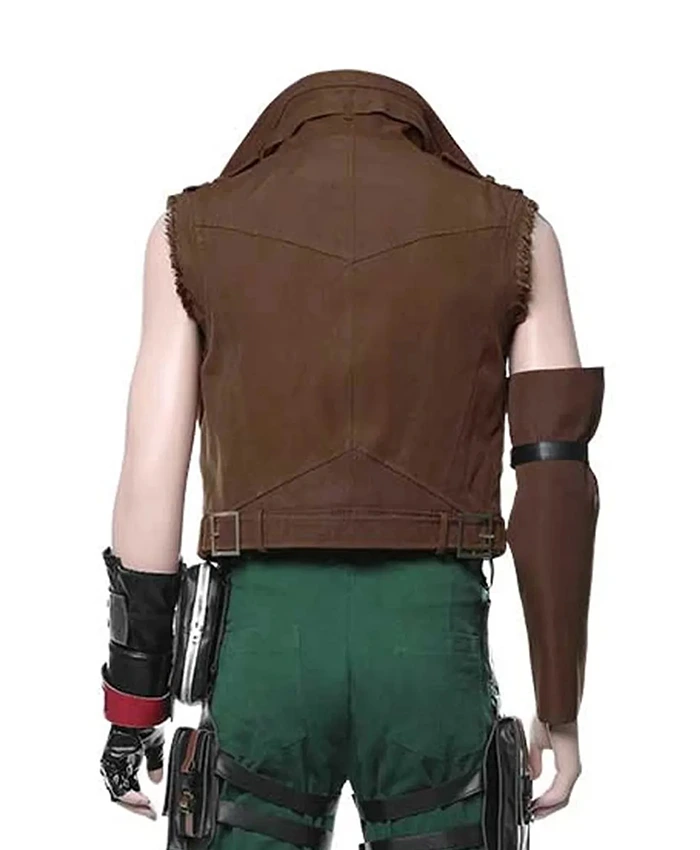 Barret Wallace Final Fantasy VII Remake Brown Leather Vest Barret Wallace Final Fantasy VII Remake Brown Leather Vest product image