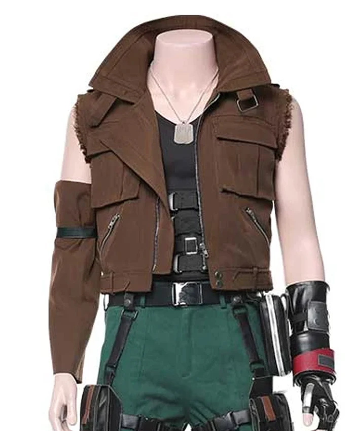Barret Wallace Final Fantasy VII Remake Brown Leather Vest Barret Wallace Final Fantasy VII Remake Brown Leather Vest product image