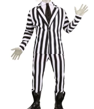 Beetlejuice Black and White Zebra Stripes Costume Suit product image
