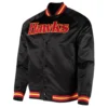 Black Atlanta Hawks Hardwood Classics Satin Jacket product image