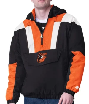 Black Baltimore Orioles Charger Half-Zip Pullover Jacket product image