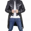 Black Bolt Inhumans Mid Length Leather Coat product image