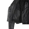 Kirsten Women's Black Asymmetrical Leather Biker Style Jacket product image