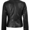 Arezzo Black Flap Closure Cafe Racer Leather Jacket Arezzo Black Flap Closure Cafe Racer Leather Jacket product image