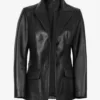 Vicenza Women's Black Two-Button Leather Blazer product image