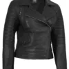 Women's Black Leather Biker Style Jacket Women's Black Leather Biker Style Jacket product image