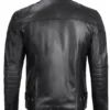 Vermont Men's Black Biker Style Leather Jacket product image