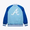 Atlanta Braves Vintage Logo Double Clutch Blue Satin Jacket product image