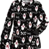Boo Wooo Black Halloween Scrub Jacket product image
