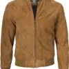 Adamsville Mens  Brown Bomber Suede Jacket product image