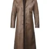 Brown Leather Long Men's Duster Coat product image