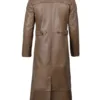 Brown Leather Long Men's Duster Coat Brown Leather Long Men's Duster Coat product image