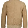 Men's Camel Brown Suede Bomber Jacket product image