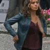 Arrow Season 4 Ciara Renée Blue Leather Jacketuncategor product image