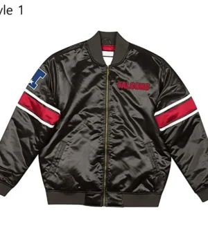 Classic Atlanta Falcons Logo Black Satin Jacket product image