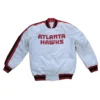 Classic Atlanta Hawks White Satin Jacket product image
