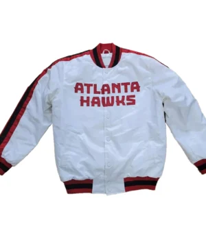 Classic Atlanta Hawks White Satin Jacket product image