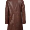 Women's Cognac Brown Real Leather 3/4 Length Coat product image