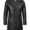 Men's Real Leather 3 4 Length Dark Brown Car Coat Men's Real Leather 3 4 Length Dark Brown Car Coat product image