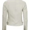 Dodge Women's Off White Cafe Racer Leather Jacket product image