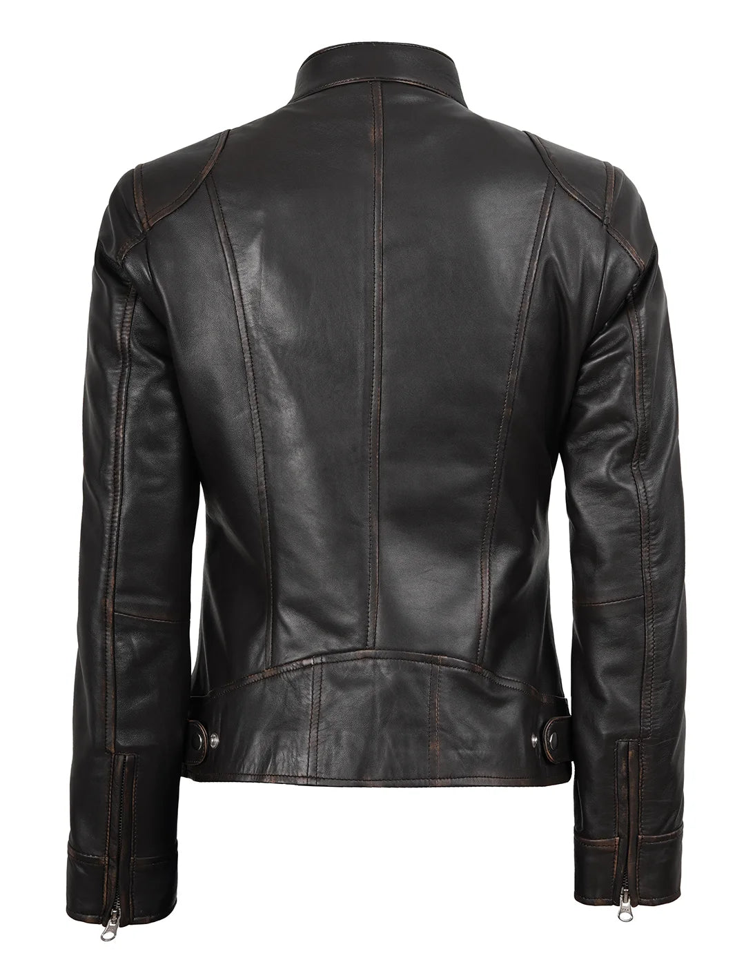 Dodge Women's Rub Off Brown Vintage Leather Jacket product image