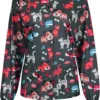 Dogs Cats Bones Halloween Scrub Jacket product image