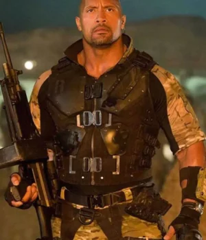 Dwayne Johnson GI Joe Retaliation Black Leather Vest product image