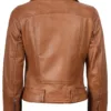 Elisa Womens Tan Biker Style Leather Jacket Elisa Womens Tan Biker Style Leather Jacket product image