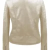 Genuine Cafe Racer Motorcycle Beige Leather Jacket Womens product image