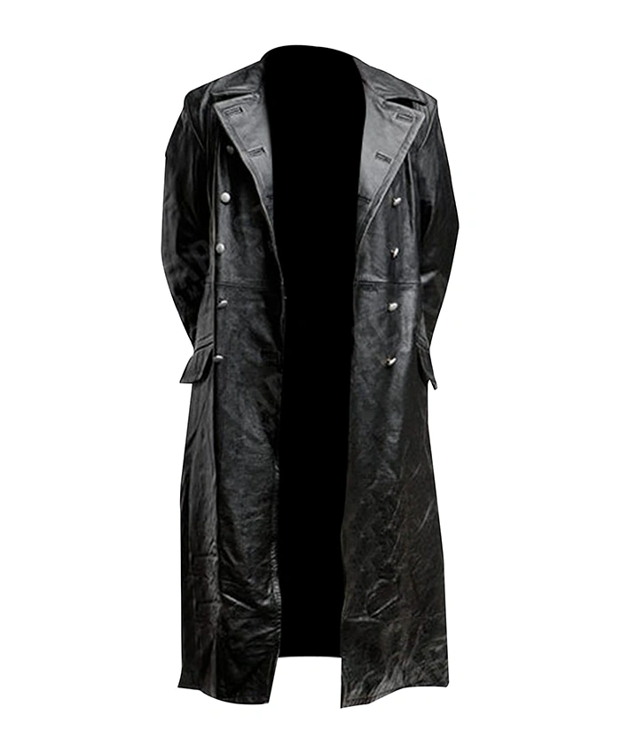 German Classic Officer WW2 Military Uniform Black Leather Trench Coat German Classic Officer WW2 Military Uniform Black Leather Trench Coat product image