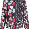 Grey and Red Hearts Halloween Scrub Jacket product image