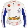 Halloween Pumpkin Printed White Leather Jacket product image