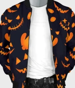 Halloween Pumpkins Pattern Black Jacket product image