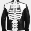 Halloween Skeleton Print Black Leather Jacket Halloween Skeleton Print Black Leather Jacket product image